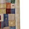 Genuine Handwoven Persian Kheshti Gabbeh Rug - Geometric Bordered Cream Wool