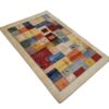 Genuine Handwoven Persian Kheshti Gabbeh Rug - Geometric Bordered Cream Wool