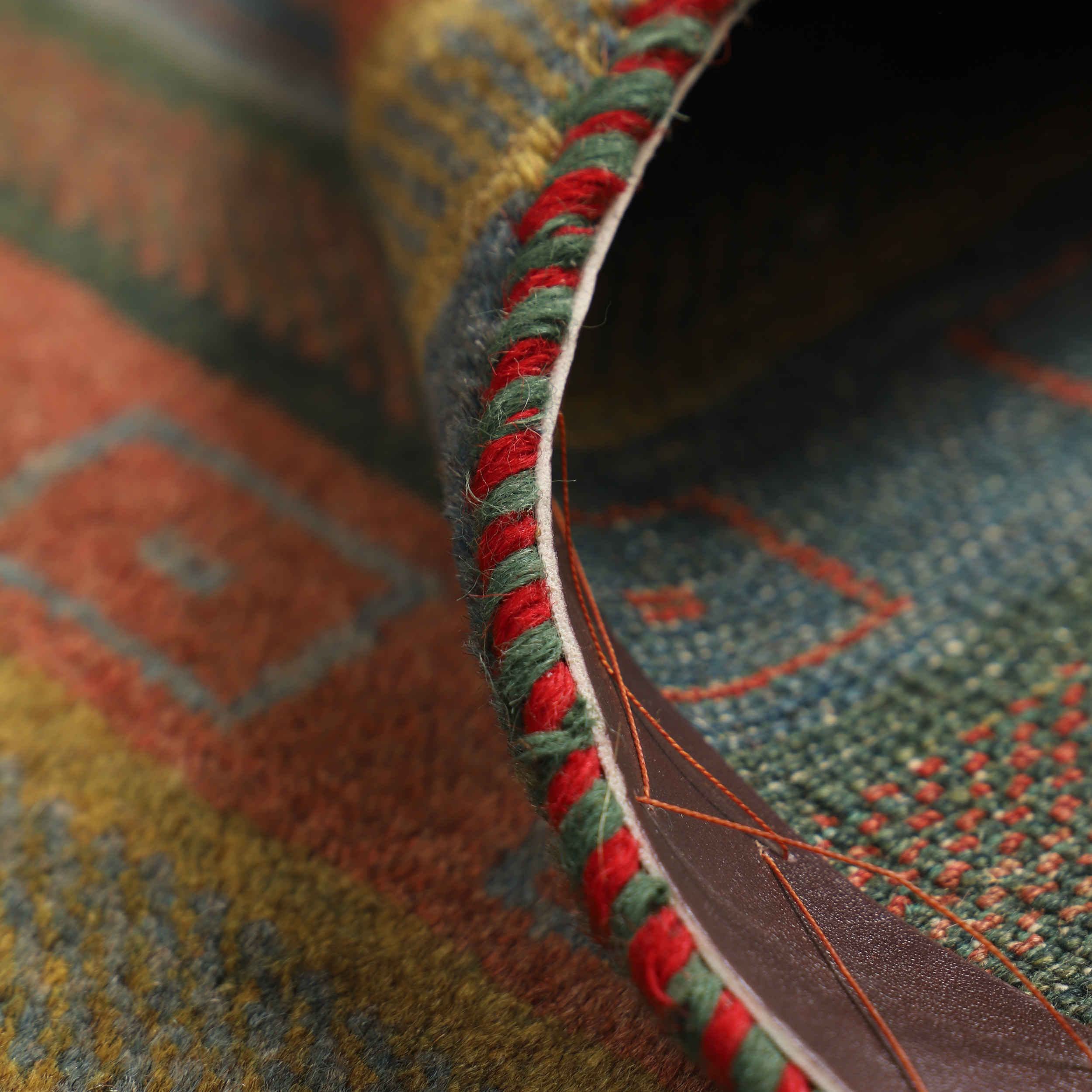 Handwoven Persian Striped Gabbeh Rug in Red – Wool