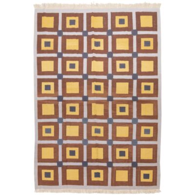 Geometric Kilim Rug from Fars - Authentic Handwoven Persian Wool