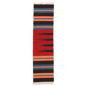 Red Striped Kilim Runner Rug from Isfahan – Handwoven Persian Wool
