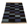 Checkered Isfahan Kilim Rug - Handwoven Authentic Persian Wool Art