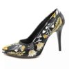 Leather High Heels Shoes for Women Model Winter Flower