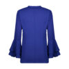 Long Sleeve Blue Blouse for Women Daily Wear