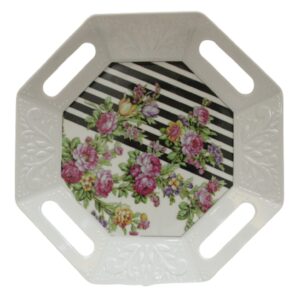 Casual Melamine Serving Tray – Octagonal Floral Design Tray