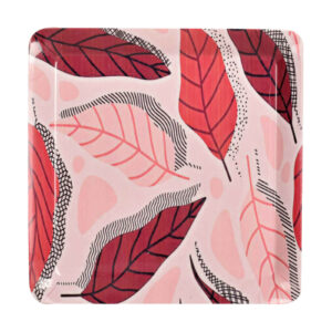 10-Piece Melamine Serving Tray Set – Square Leaves Design Tray