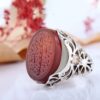 Islamic Yemeni Aqeeq Silver Ring for Men Man Yattaqillah