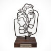 Metal Minimalist Figurine Sculpture Artwork Couple Hug