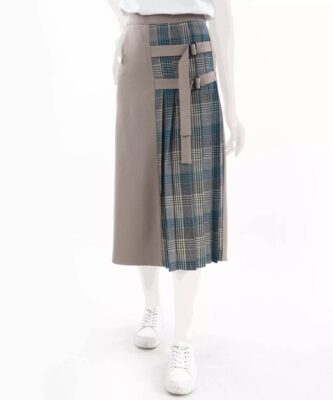Women's Polyester Straight Midi Skirt