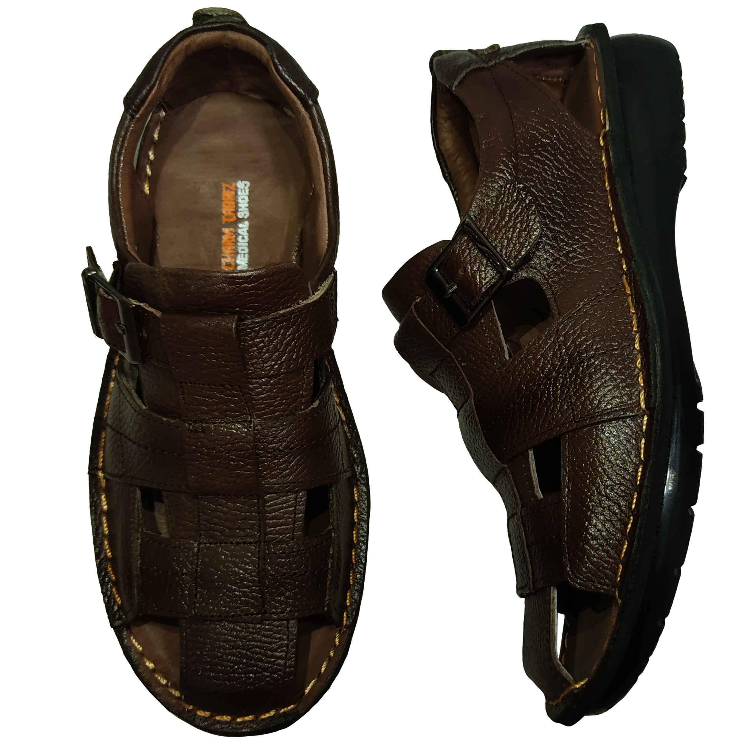 Natural Leather Hiking Sandals For Men Model Thunder