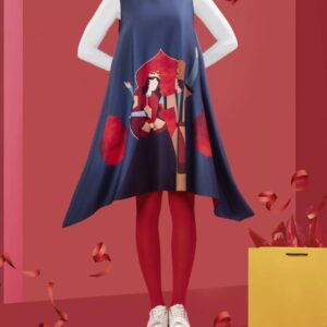 Navy Blue Dress Loose Fit for Women Model Snow White