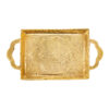 Persian Brass Serving Tray - Traditional Engraved Floral Design Tray