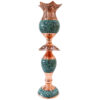 Handcrafted Persian Copper Candlestick - Inlaid Turquoise (2x)