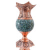 Handcrafted Persian Copper Candlestick - Inlaid Turquoise (2x)