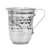 Persian Copper Cup - Handcrafted with Handle for Cold Drinks - Hammered Silver Color