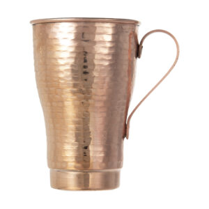 Persian Copper Cup – Handcrafted with Handle for Cold Drinks – Hammered Payam