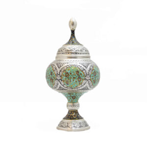 Handcrafted Persian Engraved Copper Sugar Bowl Tezhip Design