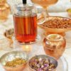 Handcrafted Persian Copper Sugar Bowl with Lid - Hammered Apple Design