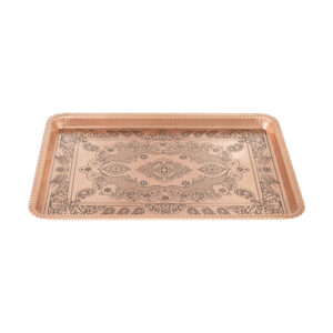 Traditional Persian Copper Serving Tray – Hammered Paisley Craft Tray