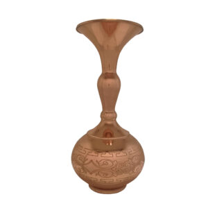 Decorative Persian Hammered Copper Vase, Expertly Handcrafted for Displaying Single Stems with Elegance