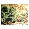 Hand-Knotted Persian Pictorial Rug from Tabriz Depicting Village