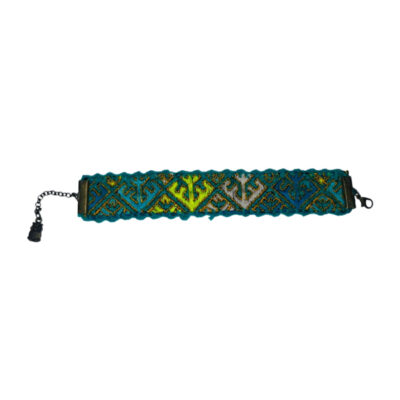 Persian Traditional Embroidered Cuff Bracelet – Handmade Textile Jewelry