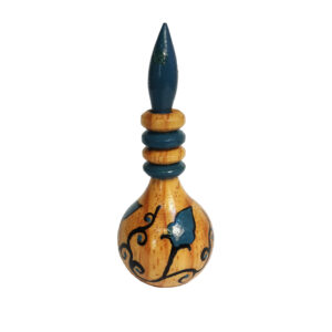 Wooden Persian Surma Dani Container for Keeping Kohl Floral Blue (x2)