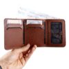 Persian Leather Trifold Wallet Handcrafted Model Folding