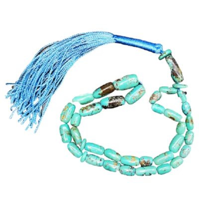 Persian Neyshabur Turquoise Rosary: Handcrafted Tasbih 33 Beads