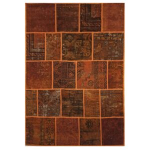Vintage Persian Hand-Knotted Patchwork Carpet Brown