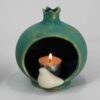 Persian Pottery Candlestick Handmade with Pomegranate Design