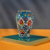 Handcrafted Persian Pottery Pen Holder for Desk - Minakari Enameled