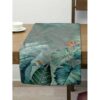 Printed Table Runner with Velvet Bird & Leaves