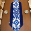 Persian Printed Table Runner with Velvet Eslimi Design