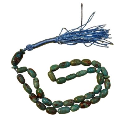 Persian Neyshabur Turquoise Rosary: Crafted with 33 Prayer Beads Tasbih