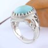 Persian Neyshabur Turquoise Silver Ring Handcrafted AM_4571