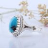 Persian Neyshabur Turquoise Silver Ring Handcrafted