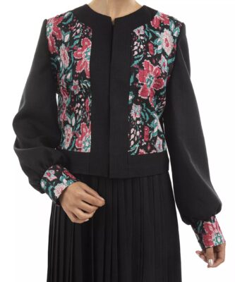Stylish Persian Short Blazer Manto with Floral Design and Modern Feminine Style