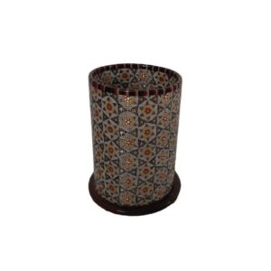 Persian Wooden Makeup Brush Holder Handmade with Khatam Kari