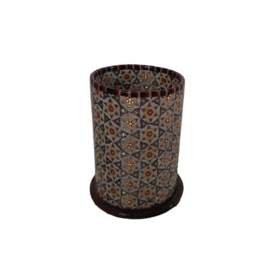 Persian Wooden Makeup Brush Holder Handmade with Khatam Kari