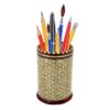 Persian Wooden Pen Holder Handcrafted with Khatam Kari for Desk