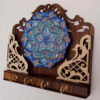 Handcrafted Persian Wooden Wall Key Holder with 4 Hook