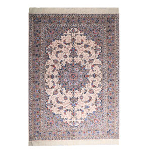 Hand-Knotted Persian Ardakan Rug (Lachak Toranj Floral Medallion) – Cream Kork Wool