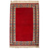 Hand-Knotted Persian Khorasan Tribal Rug (Animal Motifs / Bordered) - Red Wool