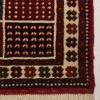 Hand-Knotted Persian Khorasan Tribal Rug (Checkered Panel Pattern) - Maroon Wool