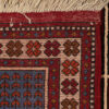 Hand-Knotted Persian Khorasan Tribal Rug (Checkered Panel Pattern) - Maroon Wool