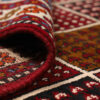 Hand-Knotted Persian Khorasan Tribal Rug (Checkered Panel Pattern) - Maroon Wool