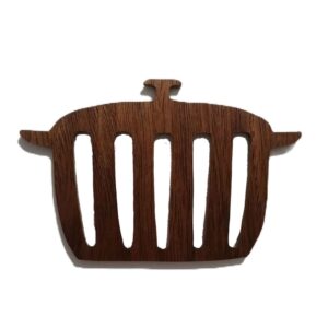 Placemat Made of Wood with Pot Design for kitchen 4 Pcs