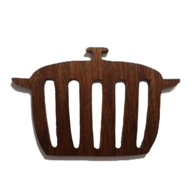 Placemat Made of Wood with Pot Design for kitchen 4 Pcs
