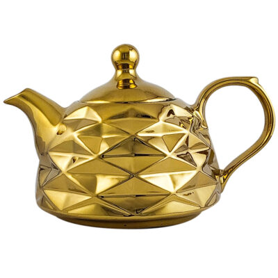 Porcelain Teapot with Geometric Design